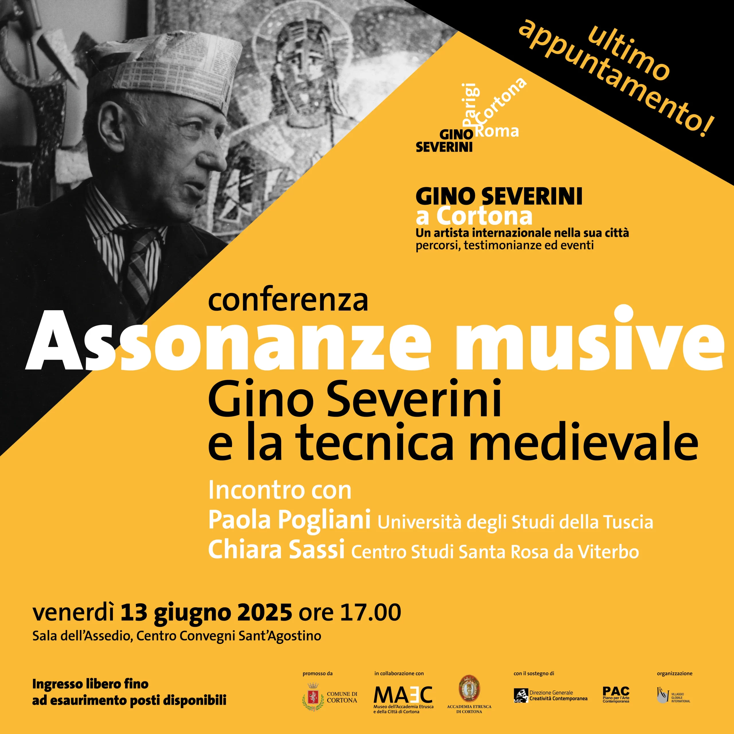 locandina evento maec ultima conferenza progetto pac dedicato a gino severini 13 giugno 2025