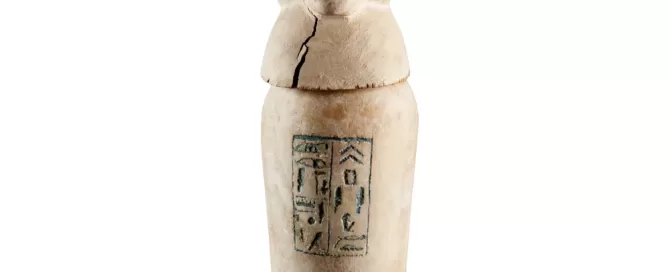 MAEC collezione egizia vaso canopo raffigurante Hapi, protettore dei polmoni del defunto