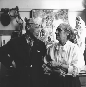 Gino Severini e la moglie Jeanne a Parigi in foto bianco e nero