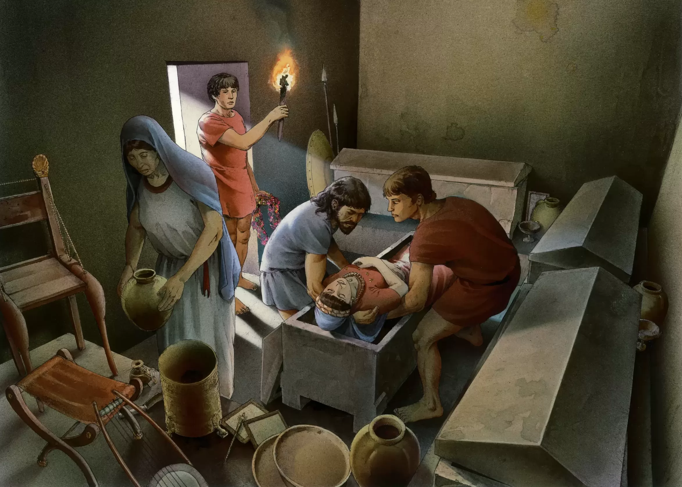 deposizione MAEC Area archeologica del Sodo illustrazione della deposizione