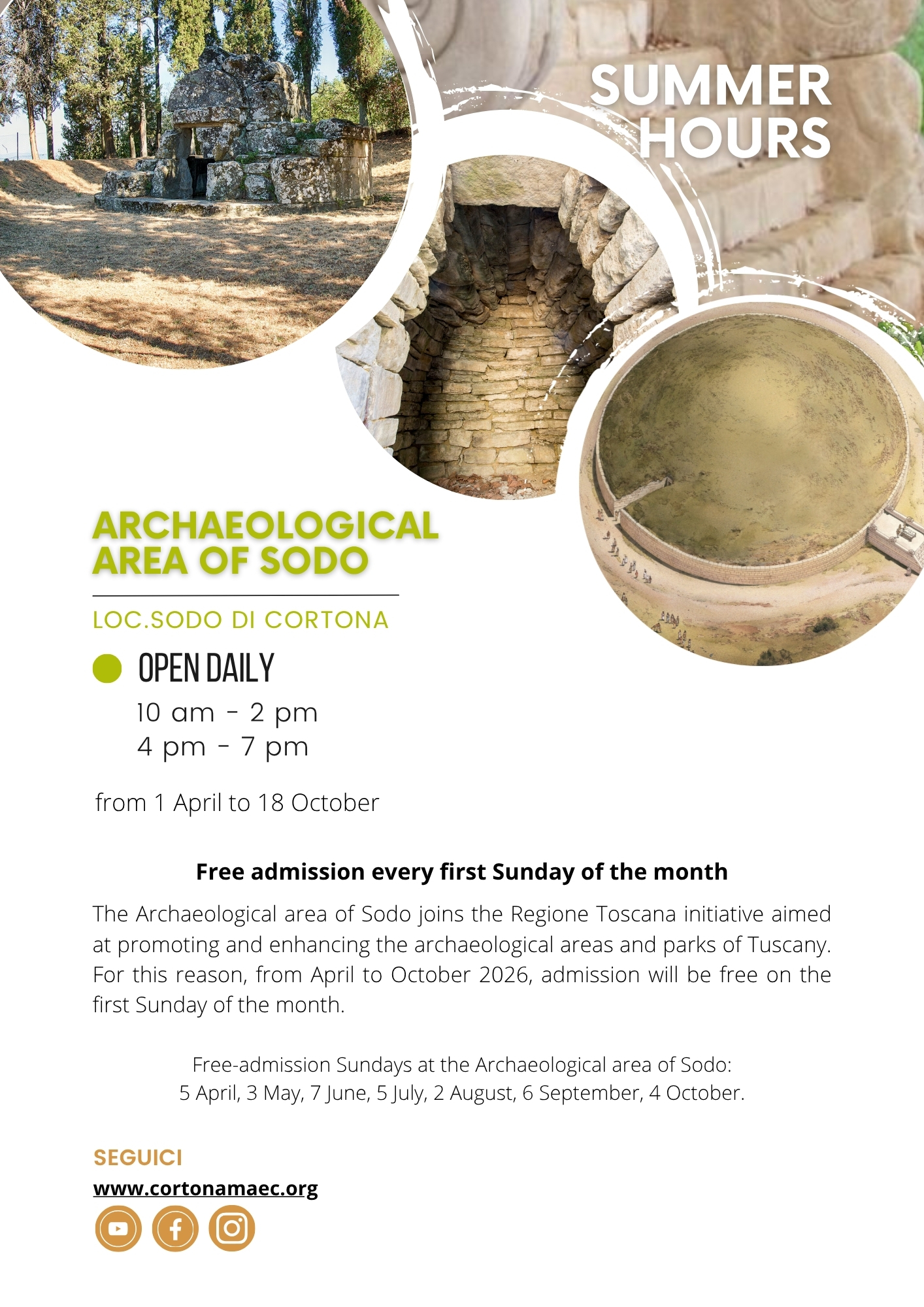 MAEC_Area_archeologica_Sodo_prima_domenica_mese_gratuita_ENG MAEC Area archeologica del Sodo ingresso gratuito la prima domenica del mese da aprile a ottobre 2026