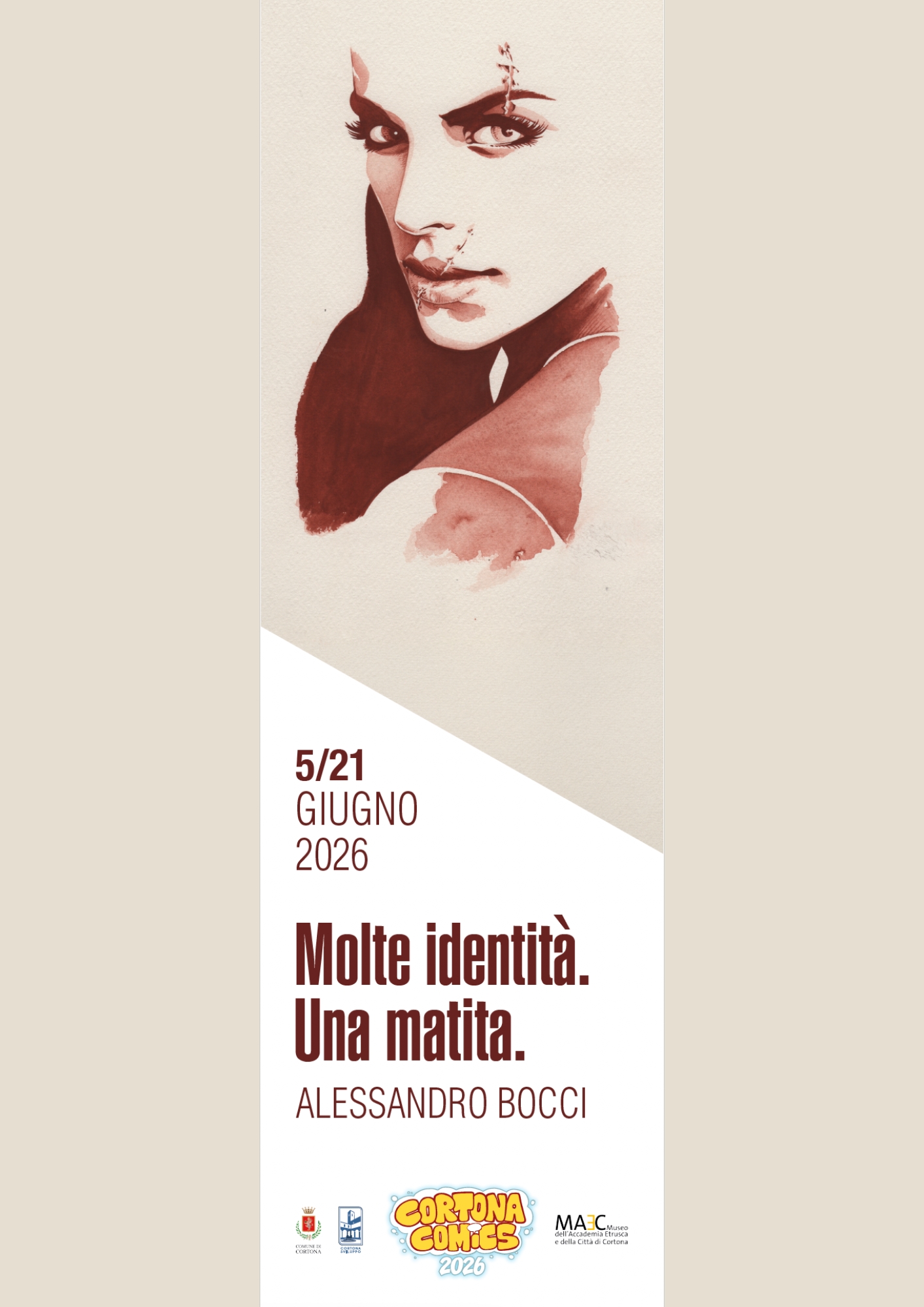 MAEC Cortona molte identità una matita Alessandro Bocci Cortona Comics